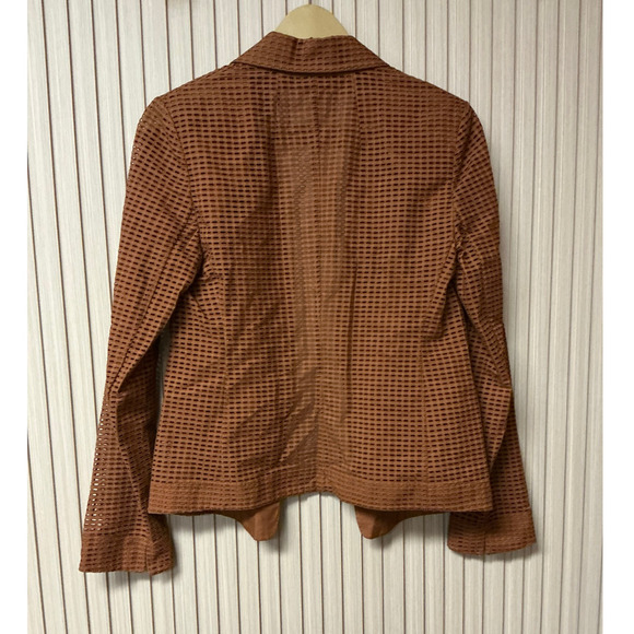 Akris Perforated Blazer Jacket Brown Women’s Size 6 / 38 FR - Picture 2 of 6